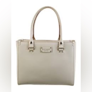 Kate Spade Wellesley Quinn leather tote bag in‎ cream GUC